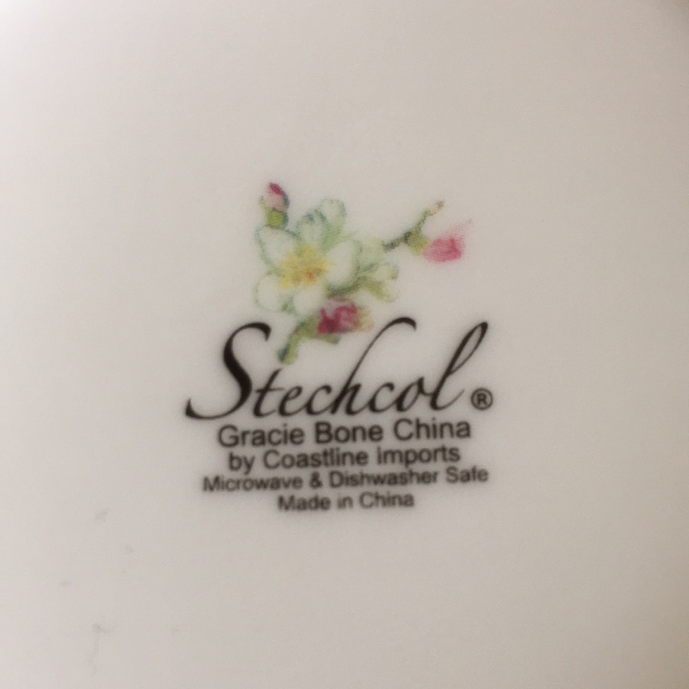 Stechcol Gracie Bone China Ivory Blossoms on Pink Tea Cup NWT 3.25x3.5” - Picture 11 of 16